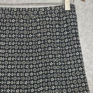 Leslie Fay Petites Patterned Pleated Midi Skirt-Black/White-Women Size 6